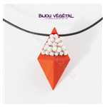 Živé šperky - Náhrdelník Diamant oranžový s trvalými bílými květy