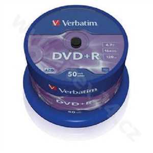 Verbatim DVD+R 4,7GB 16x Matt Silver spindl 50 ks