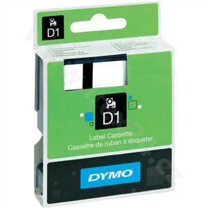 Páska do štítkovače Dymo D1, 45021, S0720610, černá/bílá, 12 mm