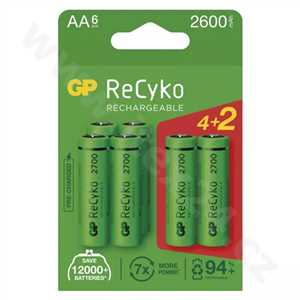 Nabíjecí baterie GP ReCyko 2600 AA (HR6), 6 ks