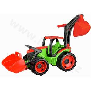 Lena Traktor se lžící a bagrem - zeleno červený