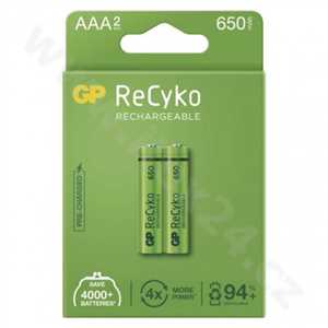 Nabíjecí baterie GP ReCyko 650 AAA (HR03) - 2Ks