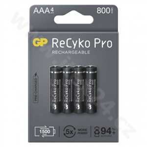 Nabíjecí baterie GP ReCyko Pro Professional AAA (HR03), 4 ks