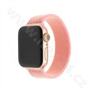 Elastický nylonový řemínek FIXED Nylon Strap pro Apple Watch 38/40/41mm, velikost S, růžový