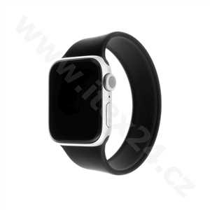 Elastický silikonový řemínek FIXED Silicone Strap pro Apple Watch 42/44/45mm, velikost XS, černý