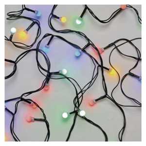 LED vánoční cherry řetěz – kuličky, 30 m, venkovní i vnitřní, multicolor, časovač