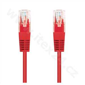 C-TECH kabel patchcord Cat5e, UTP, červená, 3m
