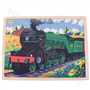 Bigjigs Toys Dřevěné puzzle historický vlak Flying Scotsman 35 dílků