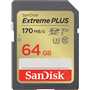 SanDisk Extreme PLUS SDXC 64GB 170MB/s UHS-I U3 Class 10